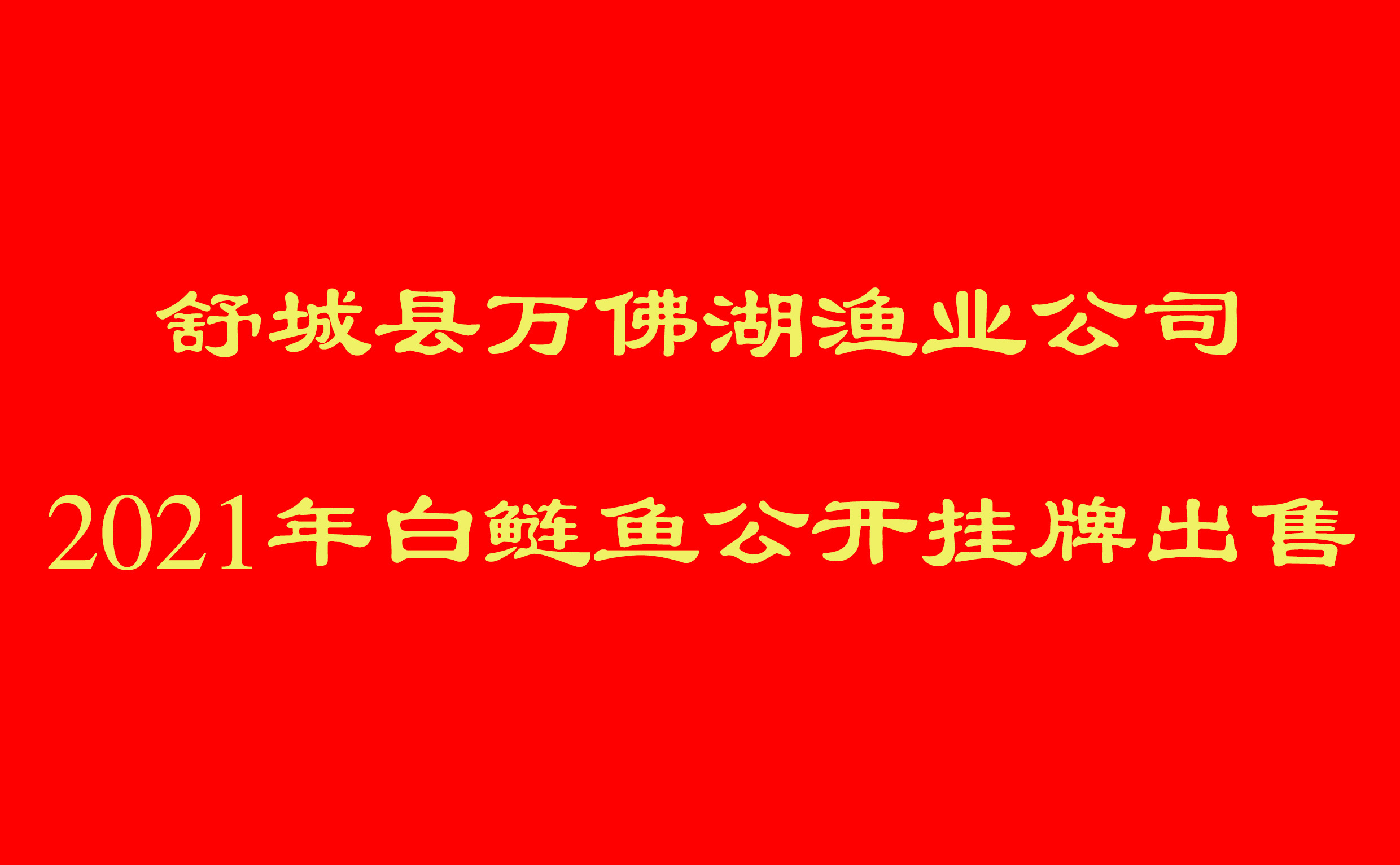 舒城县K8凯发公司2021年白鲢鱼公开挂牌出售项目